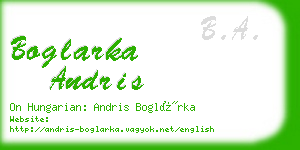boglarka andris business card
